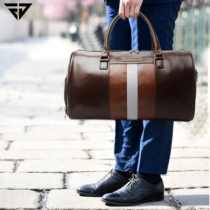 Fur Jaden Weekender Travel Duffle Bag with Separate Shoe/Laundry Compartment for Men & Women Made of Vegan Leather