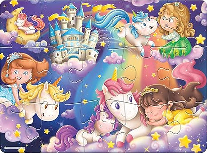Frank Unicorn Magic Floor Puzzle (15 Pieces) Fun & Educational for Focus and Memory - 15205