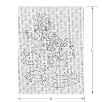 Hobby India Self Painting Beautiful Radha & Krishna Canvas | Pre-designed Canvas Board for Best Gift Adults & Artist