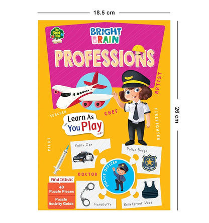 The Book Tree Bright Brain Professions Puzzle - Discover & Match 40 Profession Pieces – Fun Educational Toy for Kids Age 3+ - Gift Box by Majestic Book Club