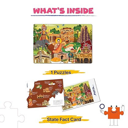 The Puzzl Co - Karnataka Jigsaw Puzzle for Kids Learn Karnataka’s Culture Puzzle with Frame