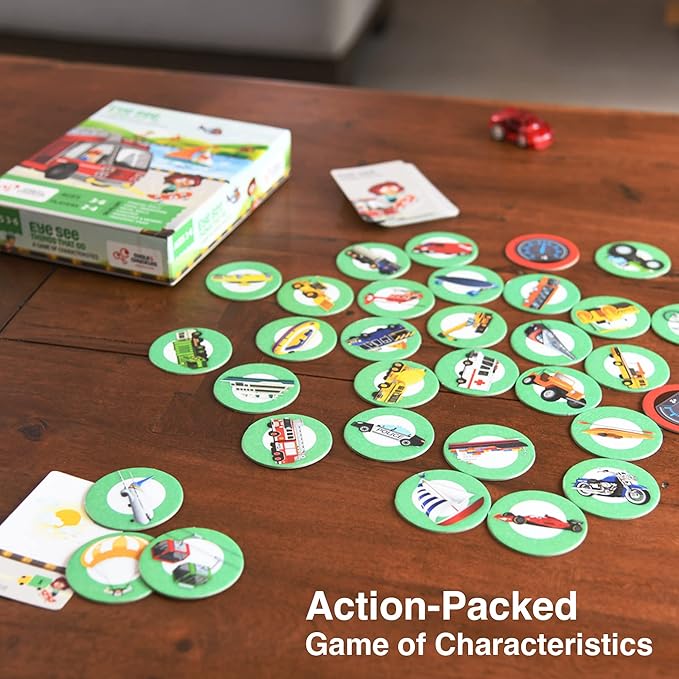 Chalk and Chuckles Educational Game- Eye See Things That Go | Gifts for Kids Age 3-6 | Super Fun Learning Toys