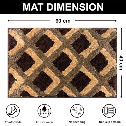 Luxe Home International Ruffle Floor Rug Foot Mats 3 X 5 Ft colour Taupe