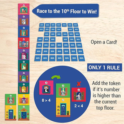 Chalk and Chuckles Critter Heights Board Game, Age 4-8 Years | Memory & Strategy Brain Games for Kids | Educational Toy