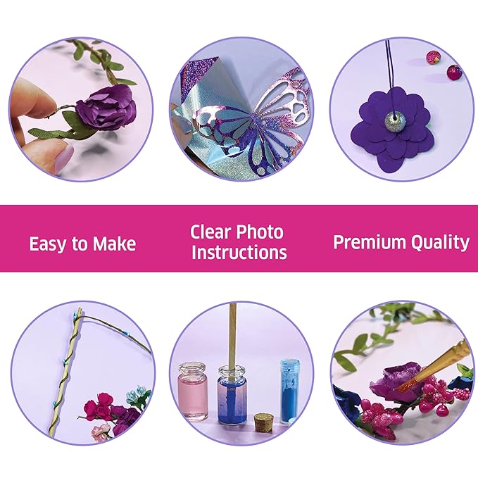 Chalk and Chuckles Paper Art and Craft Kit | Make Your Own Fairy Princess World | 5-in-1 Diy Creative Activity Kit for Kids