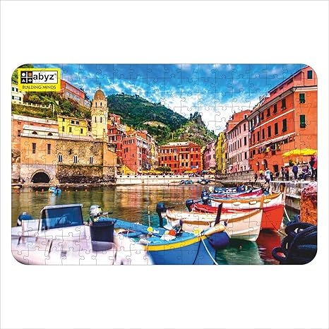 ABYZ Vernazza Village Cinque Terre Italy Wooden Puzzle Play and Learn Educational Puzzle 252 Pieces