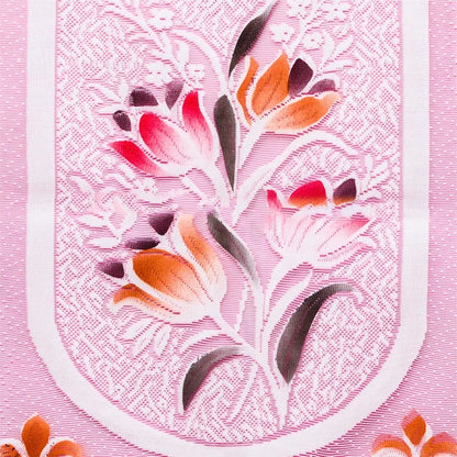 Kuber Industries 5-Seater Sofa Cover for Home Decor Printed Sofa Cover Set Pink