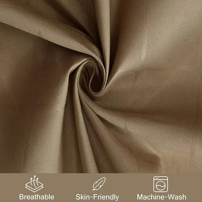 Fresh From Loom King Size BedsheetMicrofiber Rotary Printed With 2 Pillow Covers 144 TC Dark Beige Barfi