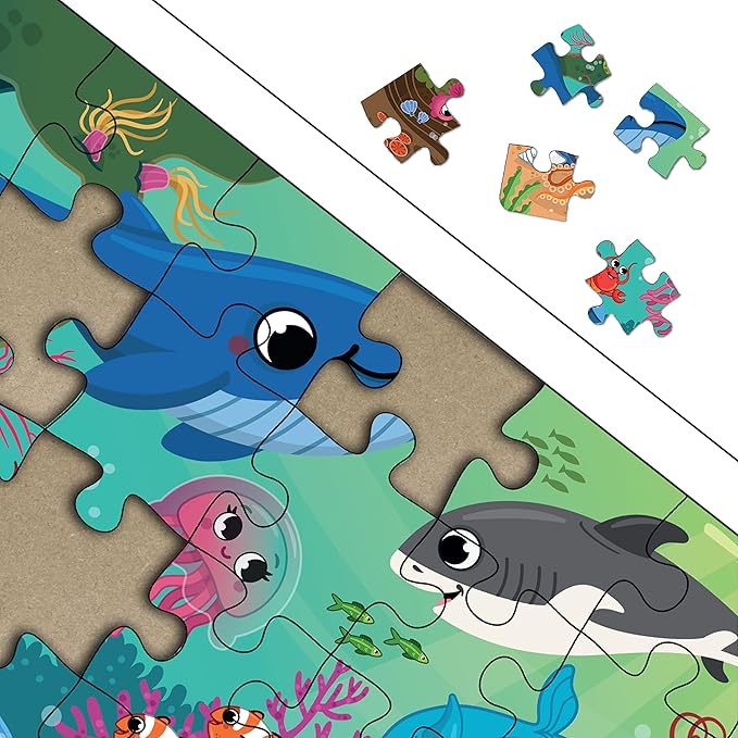 Mini Leaves Under Water Jigsaw Puzzle 24 Pieces | Wooden Puzzles for Kids | Educational Toys for Kids 3+ Years