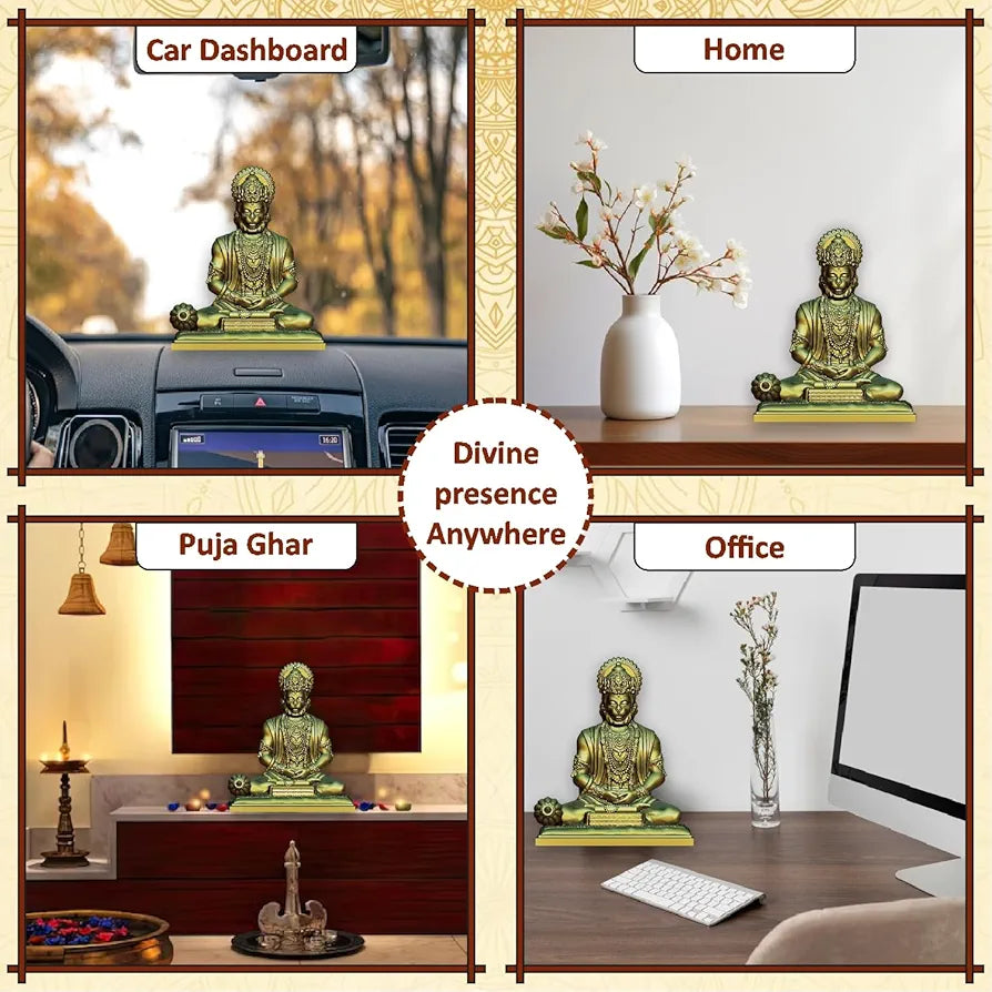 Jd Fresh 4.5 Inch Bajrangbali Statue with Gada - Bronze