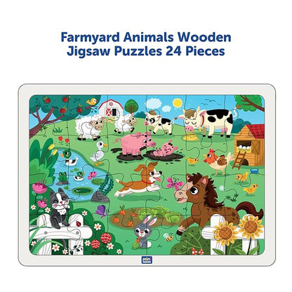 Mini Leaves 3 Puzzles With 83 Pieces | Animal Wooden Jigsaw Puzzle for 4-6 Years | Educational Puzzle Game for Kids