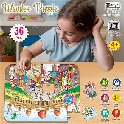 ABYZ Wooden Jigsaw Puzzles for Kids Eid Jigsaw Puzzle for Kids of Age 4-6 Years 35 Pcs Puzzle