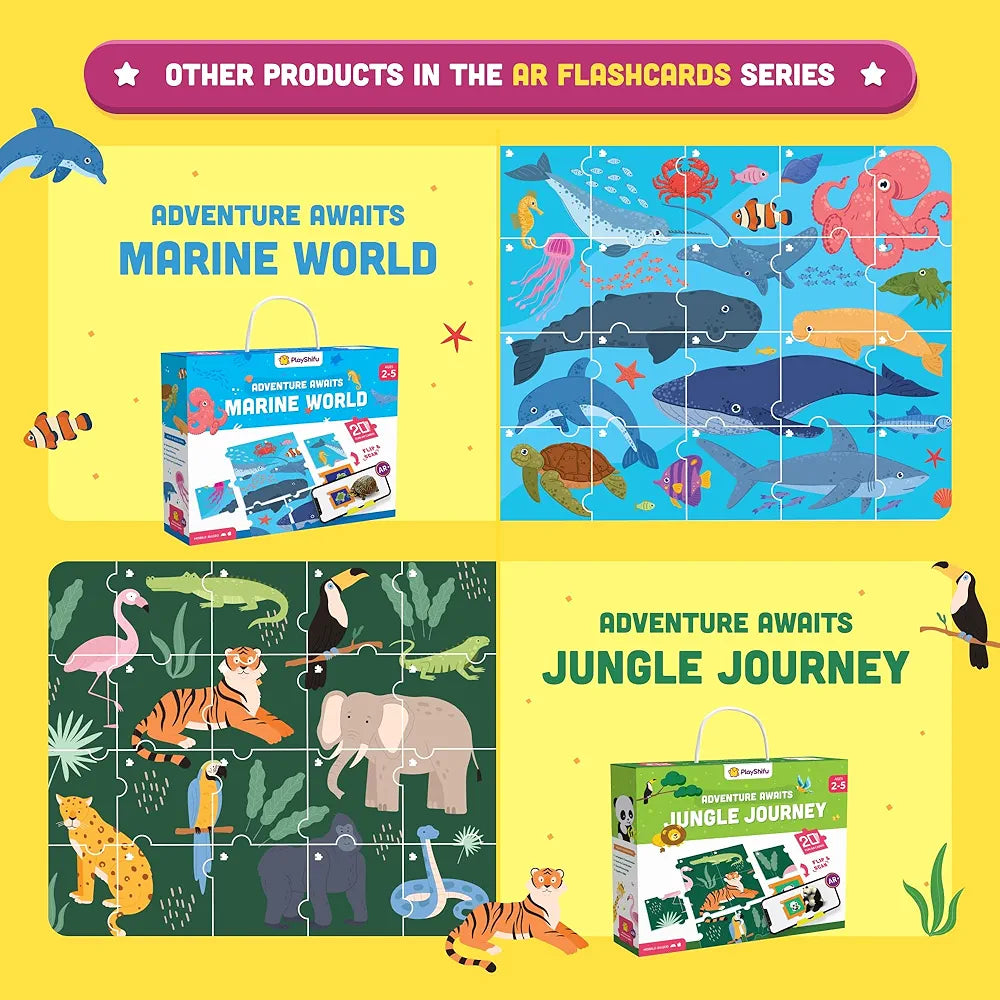 Playshifu 20 Space Flashcards with Space Quest for Kids - Boost General Knowledge, Builds Vocabulary with 4D Educational AR-Powered STEM Fun Learning, Interactive Game 