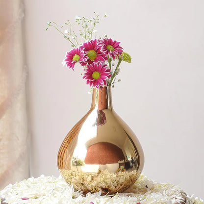 Behoma Metal Golden Flower Vase Gold Tall Vase Flowers not Included