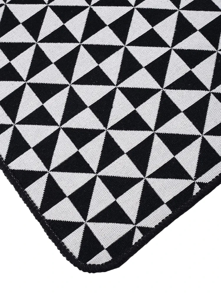 Saral Home Firki Designer Soft Cotton Durable & Washable Multipurpose Runner Colour Black