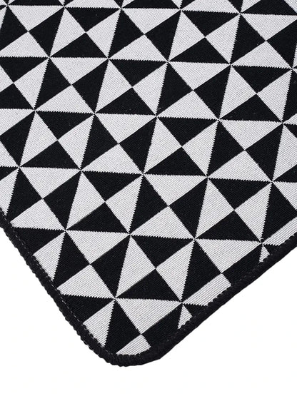Saral Home Firki Designer Soft Cotton Durable & Washable Multipurpose Runner Colour Black