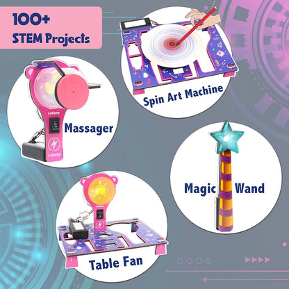 Butterfly EduFields 100+ STEM Engineering Project Kit for Girls Ages 8 10 12 15 Years | Ultimate DIY Science Experiments for Kids | Educational Engineering Toys Best Birthday Gift idea