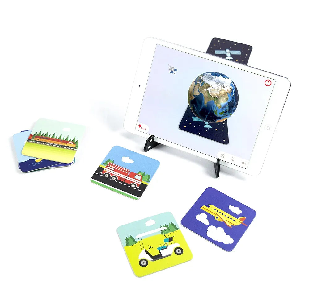 PlayShifu 60 Vehicle Flashcards for Kids - 4D Educational iOS and Android Travel Augmented Reality Based Fun Learning, Interactive Game 