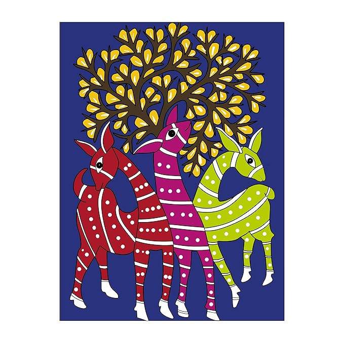 Hobby India Self Painting Beautiful Dear Canvas | Pre-designed Canvas Board for Best Gift Adults & Artis