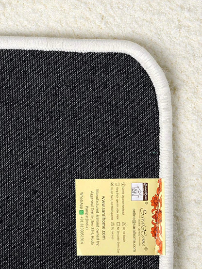 Saral Home Solid Neo Shaggy Yarn Durable & Washable Multipurpose Runner Colour Ivory