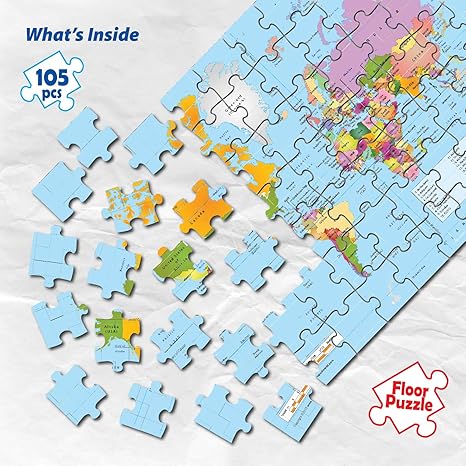 Funskool Play & Learn Funskool World Map Educational 105 Pieces Puzzle