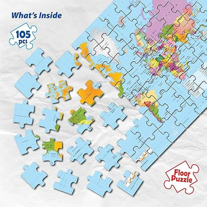 Funskool Play & Learn Funskool World Map Educational 105 Pieces Puzzle