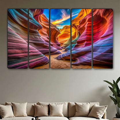 Livin'luxe Multiple Frames Colorful Antelope Canyon Wall Painting XL35311
