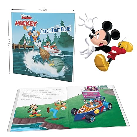 Disney Junior Mickey Book & Puzzles for Kids 3 Years and Above Catch That Fish 1 Book & 20 Piece