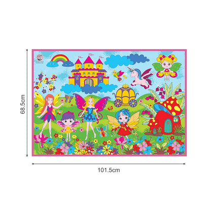 Ratna's My Coloring Mat Fairies Printed of Size 40 x 27 Inches, Washable & Reusable Colouring Kit for Kids 3+ Years 