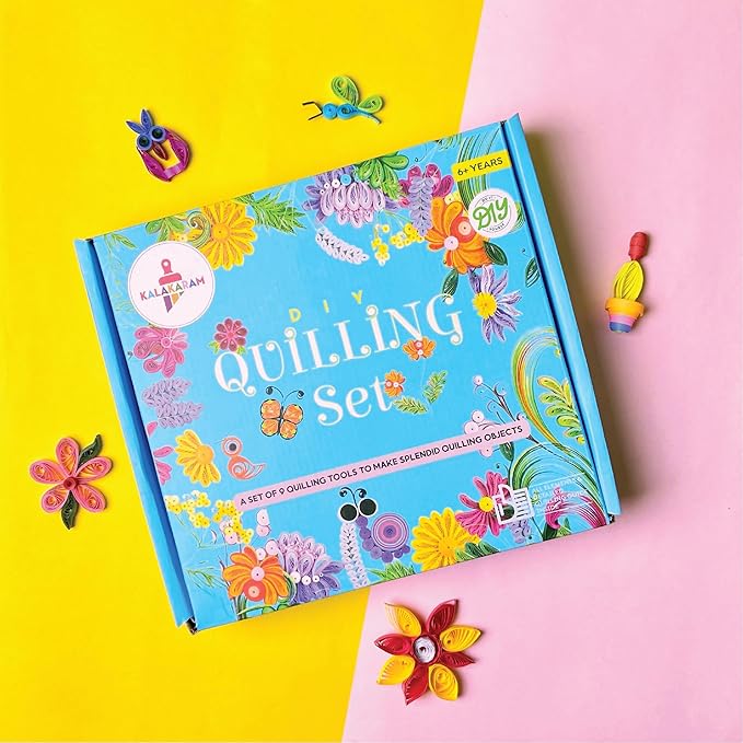 Kalakaram Diy Quilling Set | Creating Multiple Quilling Art Pieces Using Techniques Like Sheer Rolling | Diy Craft Kit for Kids