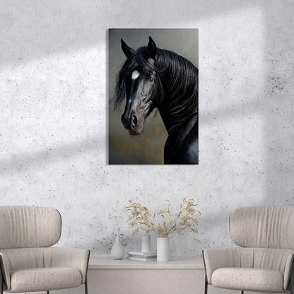 Kotart Beautiful Black Horse Modern Art Canvas Paintings for Bedroom Room Living Room Abstract Canvas Painting Style04