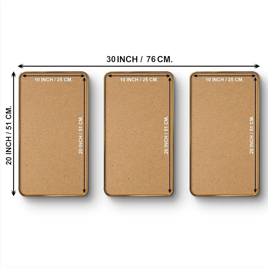 Livin'luxe Set of 3 Rainy Umbrella Modern Art Boho Painting Premium Framed Laminated Wall Paintings SP-2