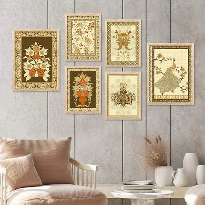 Kotart Premium Digital Madhubani Art Paintings with Frame Pack of 6 art 5