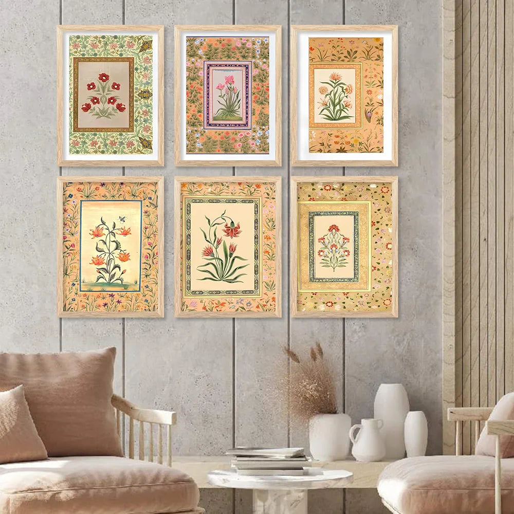 Kotart Premium Digital Madhubani Art Paintings with Frame  Wall Decor Pack of 6