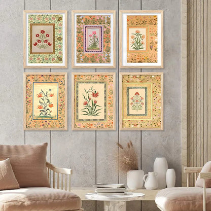 Kotart Premium Digital Madhubani Art Paintings with Frame  Wall Decor Pack of 6