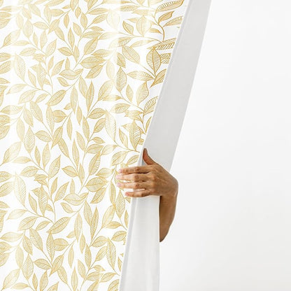 Haus & kinder Cotton Curtains Set of 2 for Bedroom Window Door Curtains | Colour Line Art Yellow