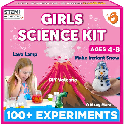 Butterfly EduFields 100+ Science Kit | Gift for Girls Age 6-7 | Birthday Gift for 5 6 7 8 Year Old Girl | Girls Science Experiment Kit | Toys for 6 Year Old | Fun STEM Learning and Educational Toys