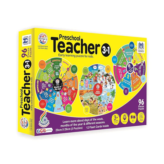 Preschool Teacher 3 in 1|A Perfect Early Learner Jigsaw Puzzle for Kids|Learn More About Days of The Week,Months of The Year & Different Indian Seasons