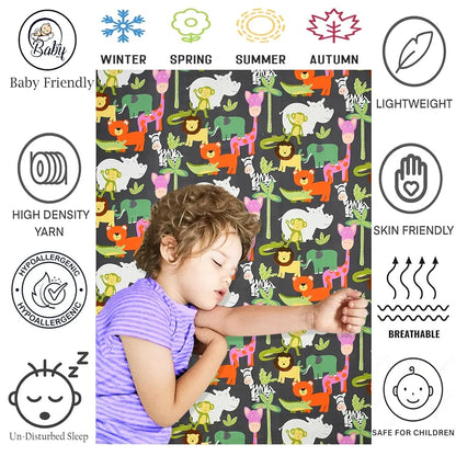 Fresh From Loom Bed Sheet Cartoon Printed Single Bedsheet Bedsheet for Kids Room with 1 Pillow Cover Multicolor 144 TC