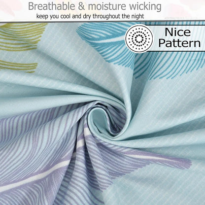 Fresh From Loom Microfiber Soft Cotton Single Size Bedsheet 200 TC with 1 Pillow Cover Aqua Pankh