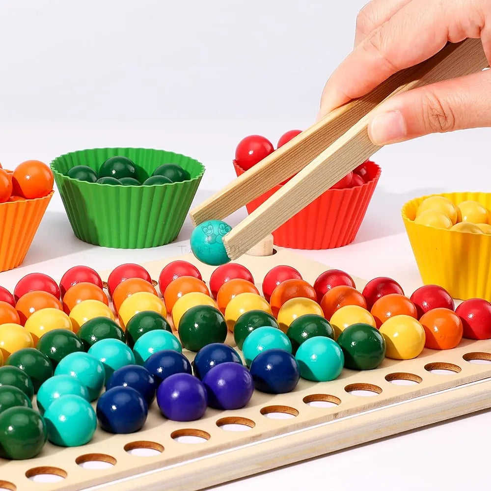 Trinkets & More Rainbow Cup Peg Board Puzzle Activity Montessori Game Toys Colour Sorting Matching Stacking Counting Balls Fine Motor Math Skills for Toddlers Boys and Girls 3 4 5 6 Years Old