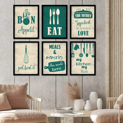 Kotart Wood Restaurant Quotes Framed Posters For Kitchen Wall Decoration Kitchen 6