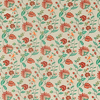 Cloth Fusion Blackout Printed Premium Door Curtains 7 Feet Long Set of 2 Red Flower
