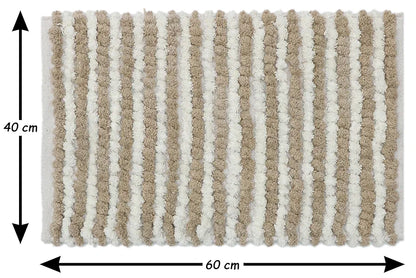 The Home Talk Luxury Chenille Round Bathmats Non-Slip Anti-Skid Colour Beige