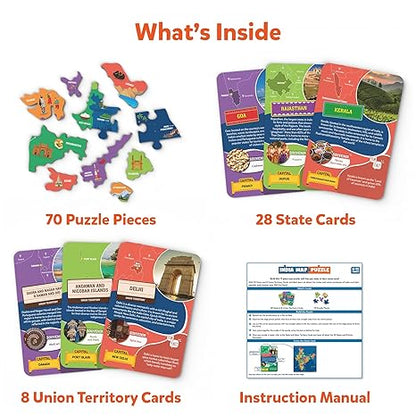 Skillmatics India Map Puzzle Educational Toy For Learning Facts About India