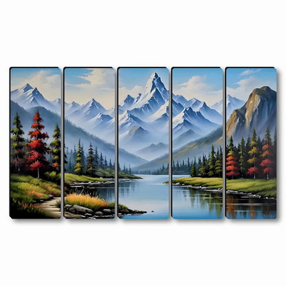 Livin'luxe Multiple Frames mountain lake Wall Painting  XL35327