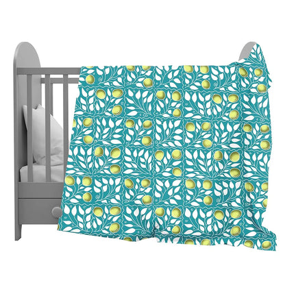 Divine Casa 100% Cotton Toddler Baby Blanket for for 0-4 Years Skin Friendly Swaddle Dohar for Girls and Boys Colour Turquoise and Green
