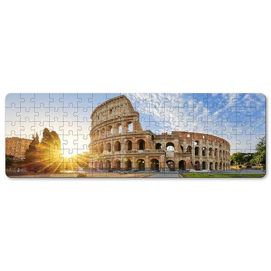 Mini Leaves Panorama View Wooden Puzzle for Adults, Colosseum Rome Italy, 108 Pieces | Multicolor | Family Entertainment Game
