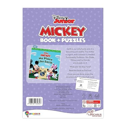 Disney Junior Mickey Book & Stick Puzzles for Kids 2 Years and Above No Place Like Earth Multicolor