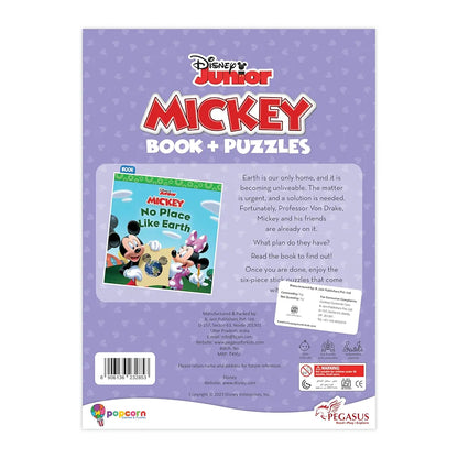 Disney Junior Mickey Book & Stick Puzzles for Kids 2 Years and Above | No Place Like Earth | Multicolor, Pack of 1
